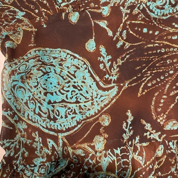 Positive Attitude Tiered Sleeveless Dress, Brown and Green Size 12 - Picture 6 of 12